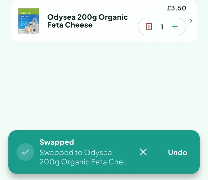 The replacement product after a swap