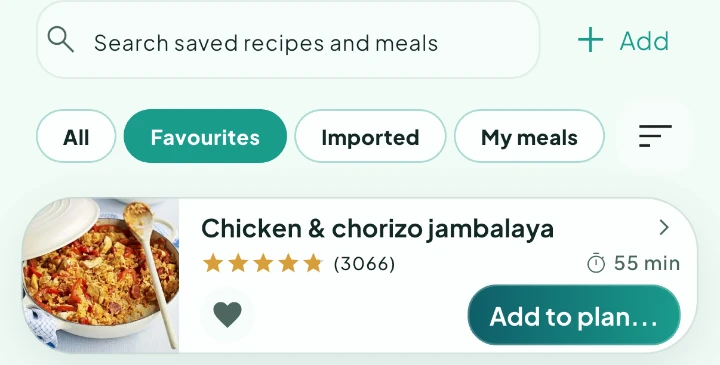 Find a favourite again in Saved