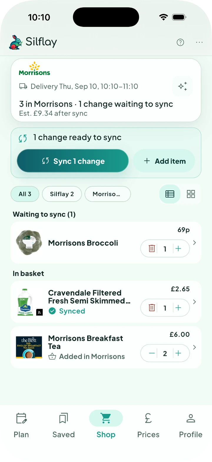 A connected shop with an order open for changes